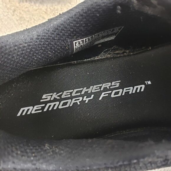 Skechers Memory Foam Sneakers 6.5 M Black Hillcrest Suede Water Repellent Shoes - Picture 10 of 14